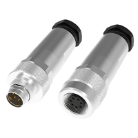 Konektor Kabel Bundar Jantan Betina Industri M9 IP67 Tahan Air Terlindung Solder 2 3 4 5 7 8 Pin