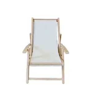 Asiento bajo Mayorista al aire libre ajustable Impresiones personalizadas adulto mar arena Plegable sol piscina reclinable de madera Barato Silla de playa plegable