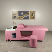 Kisen Offre Spéciale rose PU cuir lavage des cheveux chaise de Massage poser Table shampooing lit pour cheveux Salon de beauté Style thaïlandais