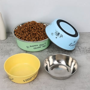 Mangkuk makanan hewan peliharaan, mangkuk anjing kucing logam Stainless Steel dapat dilepas untuk makanan air dan kering - Product Image 6