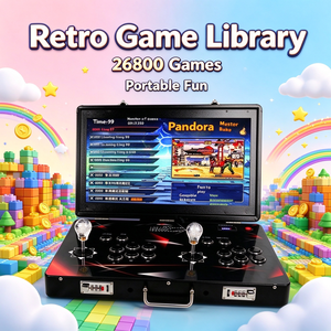 Console de jeu d'arcade portable style valise, écran HD 21 pouces avec 26800 jeux rétro intégrés, manettes doubles pour salle de jeux à domicile - Product Image 1