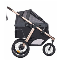 Poussette pliable 4 roues pour animaux de compagnie de grande taille (chiens et chats) / Chariot portable pour animaux de compagnie avec cadre en alliage pour le marché américain