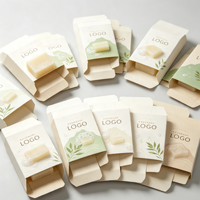 Boîte à savon de luxe recyclable en carton ivoire avec gaufrage à chaud doré, pelliculage brillant quadricolore, fermeture magnétique, forme ovale