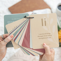 Papier cartonné laminé mat Abc Écriture prière Bible verset Affrimation cartes avec versets bibliques respectueux de l'environnement
