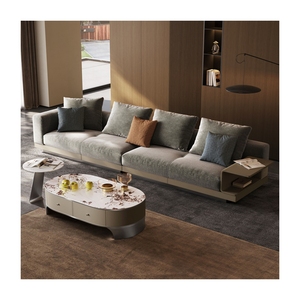 Sofá Esquinero Multifuncional de Tres Plazas <span class=keywords><strong>Bella</strong></span>, Estilo Italiano Moderno, Tapizado en Tela, de Lujo Ligero, Recto, para Sala de Estar de Villa - Product Image 1