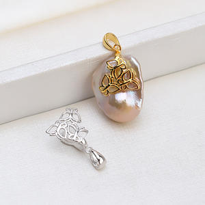 Pendentif en argent S925 fait main, style baroque, 3 papillons, avec collier en perles de forme spéciale, composants et trouvailles de bijoux DIY pour femmes, 1395 - Product Image 1