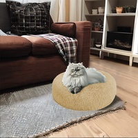 Coussin pour chat et chien BunnyHi MW001, écologique, en forme de donut, base antidérapante, en coton PP/plys, amovible, lavable, doux et confortable