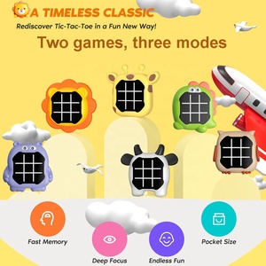 Điện tử Tic Tac Toe Bolt trò chơi động vật theo chủ đề 2 trong 1 cầm tay câu đố trò chơi giao diện điều khiển di động du lịch màn hình cảm ứng trò chơi máy đồ chơi - Product Image 2