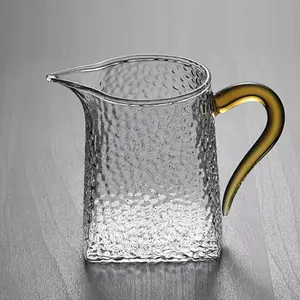 כוס פיירוויי מזכוכית מרוקעת 360 מ""ל עבודת יד יצירתי פריחת שזיף מחלק תה פיה ארוכה כוסות שירות להכנת תה למזיגה ביתית