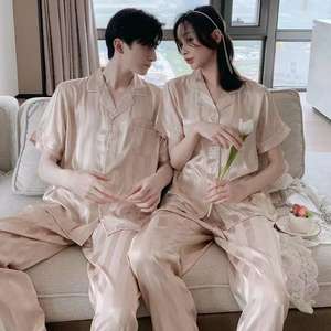 Pijamas de verano de seda de hielo para mujer, pantalones de manga corta para el hogar, ropa fina para el hogar, primavera y otoño, novedad - Product Image 6