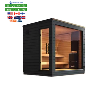 Sauna de Vapor Infrarroja para Exteriores con Beneficios para la Salud, Habitaciones Dobles de Cedro Rojo, Sauna con Ducha - Product Image 1