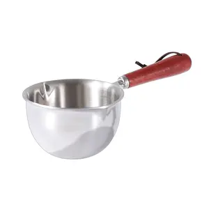 Hot Sale Stainless Steel 150ml Small Frying Pan Cuisine Splash Oil/Jam/Coffee/Milk Warmer Pot With Rosewood Handle