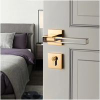 Ensemble de poignées de porte et de serrures Crystal Home, symétrique, pour entrée, appartement, chambre d'hôtel, avec mécanismes de verrouillage à levier et barres de contrôle