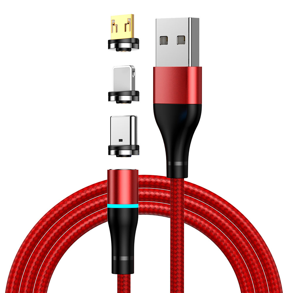 Hot selling 3 plug 3 in 1 Magnetic Usb Cable Fast Charging Type C Micro-USB high speed charger Cable for Samsung Android IOS