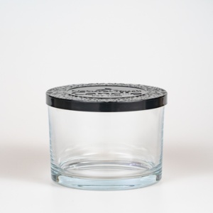 Ba bấc 17.5oz rõ ràng Oxford <span class=keywords><strong>Glass</strong></span> Candle Tumbler <span class=keywords><strong>Jar</strong></span> với nắp kim loại - Product Image 3