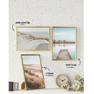 Cadres d'affiches personnalisés modernes Cadre d'affiches murales en aluminium Vente en gros Cadre photo doré <span class=keywords><strong>50x70</strong></span> avec <span class=keywords><strong>verre</strong></span> - Product Image 3