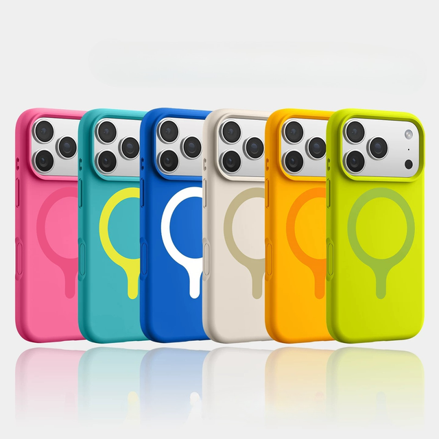Liquid Silicone Magnetic Case for iPhone 18 Pro Max Case Summer Color Bionic Skin Feel 17 Pro Max 16 Pro Back Silicone Cover