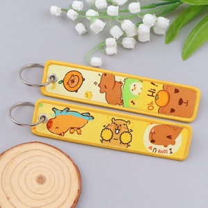Dessin animé Animation Capybara tissage marque porte-clés Kabi Bala pendentif Campus bureau certificat suspendus ornements tissage tissu - Product Image 2