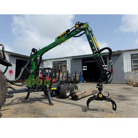 Tracteur forestier DIBO CE TUV, hydraulique, 3 tonnes, usage domestique, 4 roues motrices, chargeur de grumes avec grue à grappin de 4,2 m
