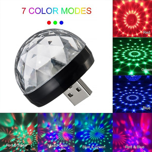 Lumière d'ambiance USB pour voiture, DJ RGB, mini lumière LED colorée, <span class=keywords><strong>interface</strong></span> USB, musique, son, ambiance de fête, intérieur, dôme, lampe de coffre - Product Image 2