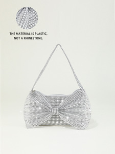 Bolso de Mano Mini de Lujo Bell 5A, Diseño de Lazo con Pedrería Brillante, Clásico y Elegante para Fiestas de Mujeres - Product Image 2