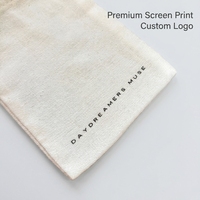 Pochette cadeau en tissu doux brossé blanc avec cordon de serrage, double impression de logo personnalisé, pour bijoux, boucles d'oreilles, bagues, sac anti-poussière