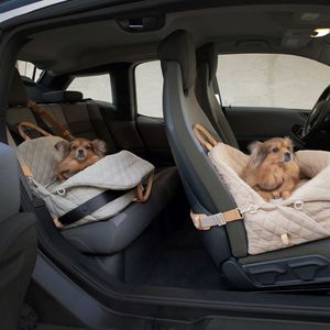 Tas pembawa kucing perjalanan hewan peliharaan, kualitas tinggi untuk tempat tidur mobil dengan sabuk pengaman untuk kursi Booster anjing kecil Medium