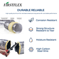 FIRSTFLEX Système HVAC, conduit flexible industriel de 6 pouces, en aluminium, isolé thermiquement, économiseur d'énergie, tuyau d'air