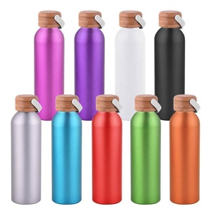 Venta caliente BPA libre con la naturaleza de la tapa de bambú de bebida de aluminio de botella de agua de deporte - Product Image 6