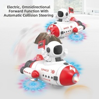 Jouet fusée spatiale électrique avec éclairage et musique, pour enfants, avec fonctions de levage multidirectionnel et de rotation, et figurine d'astronaute