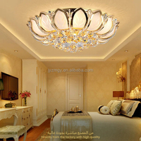 Lustres en cristal Lotus classiques à montage encastré JYLIGHTING, design européen, lampes de plafond LED, lumière blanche froide AC pour salon