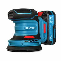 Lijadora Inalámbrica MAXTON 20V 380W, Papel de Lija Autoadhesivo de 125 mm, 0-11000 RPM, Batería Recargable, Multiusos para Bricolaje e Industrial