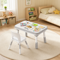 Ensemble table et chaises en plastique pour enfants, combo table et chaise pour enfants, meubles de chambre pour tout-petits
