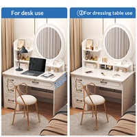 Table de toilette OEM avec miroir LED, table de maquillage avec miroir, armoire de rangement avec miroir, table de maquillage