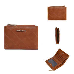 Billetera Cuero Mujer <span class=keywords><strong>Dama</strong></span> Baellerry Pu cuero Rfid tarjetero monedero Mujer pequeño compacto plegable con bolsillo para monedas con cremallera - Product Image 6