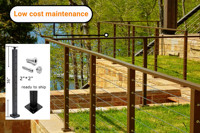 Système de garde-corps moderne en acier inoxydable à câbles, avec poteaux en aluminium, pour escaliers de terrasse, système dissimulé, escalier DIY - Vente chaude