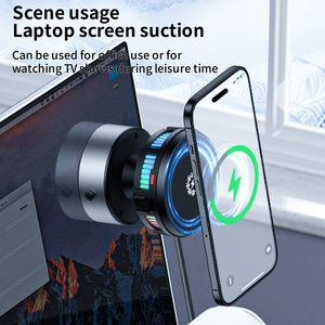 Support de téléphone mobile <span class=keywords><strong>universel</strong></span> à adsorption par aspiration rotatif à 360 degrés, ventilateur de refroidissement magnétique, <span class=keywords><strong>chargeur</strong></span> de voiture sans fil ignifuge - Product Image 4