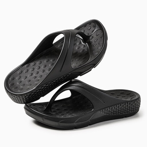 Sandalias de Playa Antideslizantes para Hombre, Diseño de Una Pieza, Cómodas para Caminar, Color Negro - Product Image 5