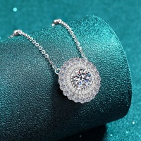 Vente directe 1CT 2CT Moissanite Collier S925 Sterling Silver Fashion Jewelry Chaînes Colliers pour femmes