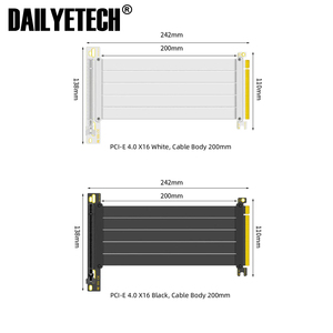 Cable vertical PCIE 4,0 16X, extensión de tarjeta gráfica de vídeo de montaje de 90/180 grados, cable <span class=keywords><strong>GPU</strong></span> Flexible PCI, Conector de ordenador ITX - Product Image 1