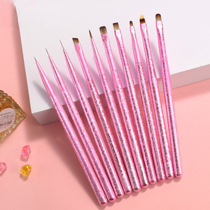 Lot de 10 pinceaux à ongles en nylon acrylique avec couvercles, logo personnalisé, pour peinture gel DIY et stylos liner - Product Image 3