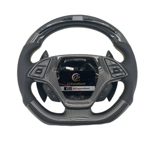 Volant en fibre de carbone véritable avec éclairage LED pour <span class=keywords><strong>Corvette</strong></span> <span class=keywords><strong>C7</strong></span>, petites commandes acceptées, pièces automobiles personnalisées - Product Image 1