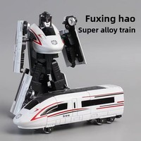 Robot transformable en alliage pour enfants, jouet de train vert, véhicule d'ingénierie à grande vitesse, bus Mecha 1:5