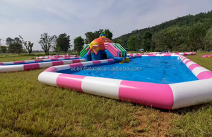 Plateforme flottante gonflable pour chien, en bois, pliable, colorée, pour <span class=keywords><strong>piscine</strong></span>, avec rampe aquatique, pour jeux aquatiques extérieurs, personnalisable - Product Image 4
