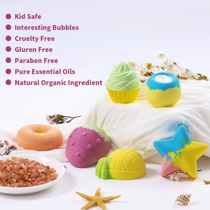 Bombas de Baño de Manteca de Karité Personalizadas OEM, Bombas de Baño para Niños 100% Naturales con Aroma a Frutas Coloridas - Product Image 2