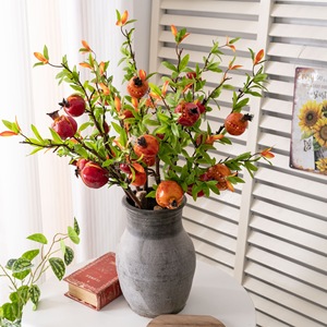 CallaFloral Branche artificielle de grenade en mousse orange pour décoration intérieure, branche unique MW25588 - Product Image 1