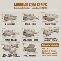 Canapé inclinable électrique moderne en cuir véritable beige en forme de L avec console centrale, personnalisable OEM pour concessionnaires, prix d'usine en gros