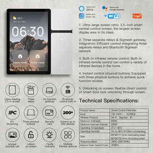 Tysh Chất Lượng Cao Google Alexa Bằng Giọng Nói 3.5 Inch Tuya Điều Khiển Trung Tâm Bảng Điều Chỉnh Thông Minh Thủy Tinh Mới Âm Nhạc Thông Minh Chuyển Đổi Nhà - Product Image 5