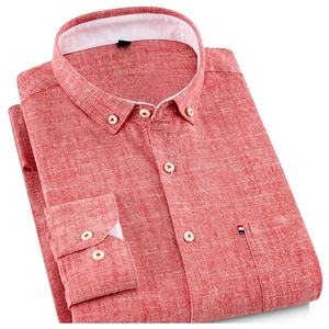 Accetta <span class=keywords><strong>camicia</strong></span> da <span class=keywords><strong>uomo</strong></span> personalizzata vestibilità regolare manica lunga respiro sottile camicie causali in cotone e <span class=keywords><strong>lino</strong></span> per <span class=keywords><strong>uomo</strong></span> - Product Image 3