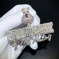 Pendentif Lettre BILLIONAIRE en Zircon Cubique (CZ) style Hip Hop, Bijoux en Gros pour Chaîne Cubaine